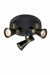Lampa sufitowa FOLIE Ceiling Round 3L Czarny/Antyczny mosiądz 108626 Markslojd