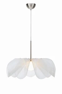Lampa wisząca STYRKA Nikiel satynowy, biały 1xE27 108818 Markslojd