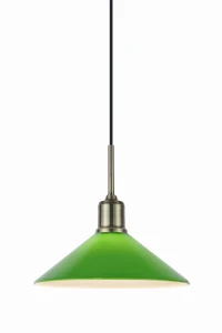 Lampa VELA wisząca do okna, zielony błyszczący klosz, włącznik na przewodzie, wtyczka ścienna 108868 Markslojd
