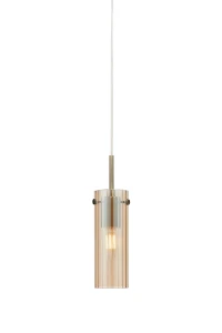 Lampa do okna TIBIA szklany bursztynowy ryflowany klosz, do gniazda ściennego 109014 Markslojd