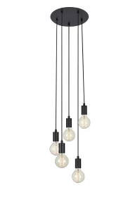Lampa wisząca SKY 5L Okrągła Czarna 107467 Markslojd