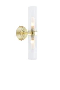 Kinkiet RIMINI Wall 2L Clear/Brass 109236 Markslojd
