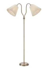 Lampa podłogowa VEYA 109299 antyczny mosiądz/beżowy Markslojd